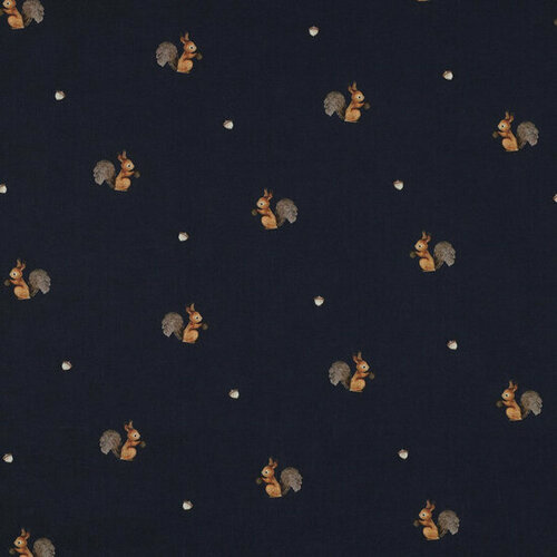 Poplin - Squirrels - Navy Poplin - Squirrels - Navy