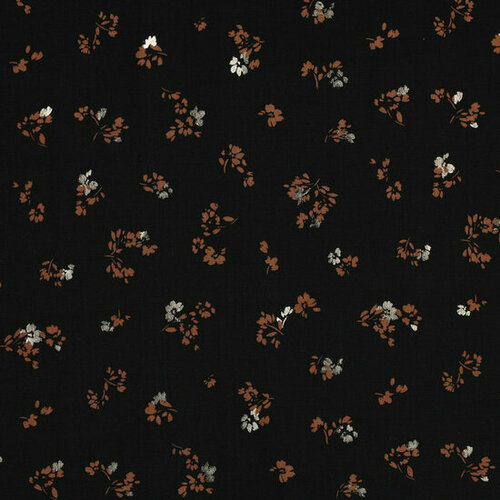 Coupon 1,8m - Viscose - Small Flowers Foil - Zwart Coupon 1,8m - Viscose - Small Flowers Foil - Zwart