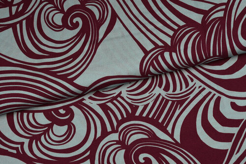 Coupon 2.35m - Viscose - Mandala - Turquoise-Aubergine Coupon 2.35m - Viscose - Mandala - Turquoise-Aubergine
