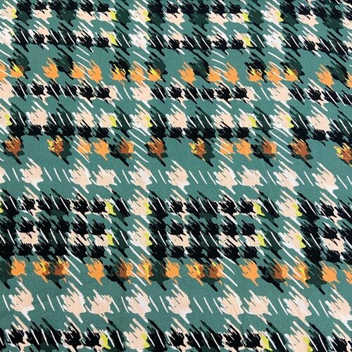 Viscose - Pied de Poule - Turquoise Viscose - Pied de Poule - Turquoise