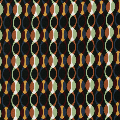 Coupon 1.85m - Viscose Twill - Abstract - Donkergroen Coupon 1.85m - Viscose Twill - Abstract - Donkergroen