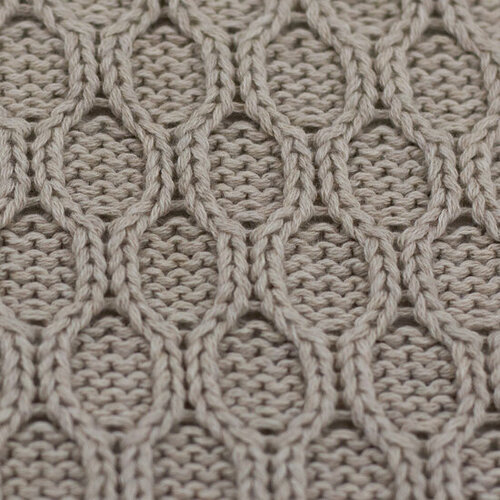 Gebreid - Uni met Motief - Beige Gebreid - Uni met Motief - Beige