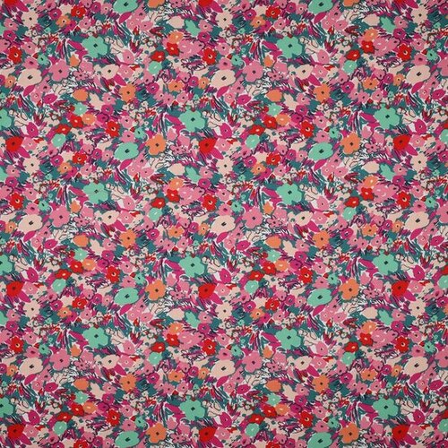 Poplin - Floral Fest - Petrol Poplin - Floral Fest - Petrol