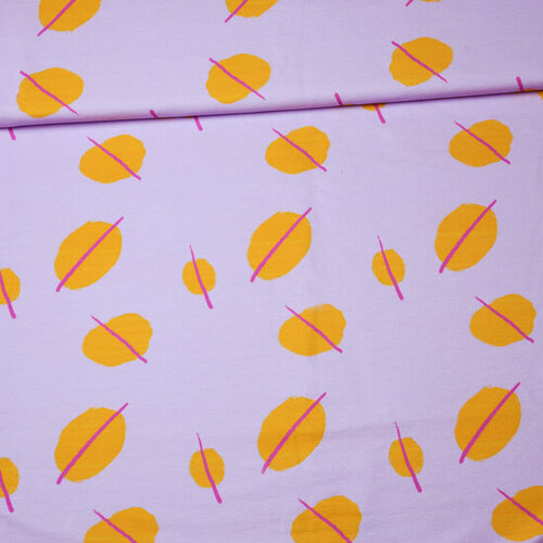Coupon 0.55m - French Terry - Pink Universe - Lila Coupon 0.55m - French Terry - Pink Universe - Lila