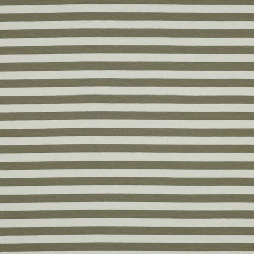 French Terry - Yarn Dyed Stripes - Kaki-Ecru French Terry - Yarn Dyed Stripes - Kaki-Ecru