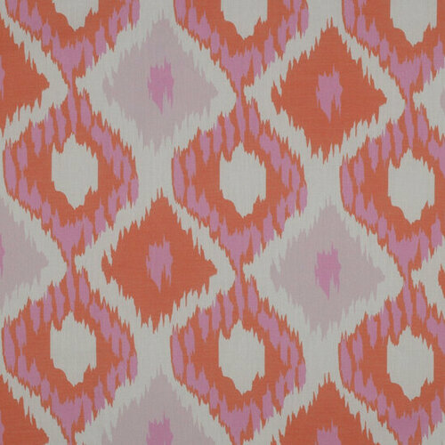 Katoen Voile - Ikat - Roze-Oranje Katoen Voile - Ikat - Roze-Oranje