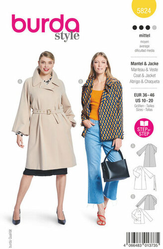Burda Patroon 5824 - Mantel en Jas