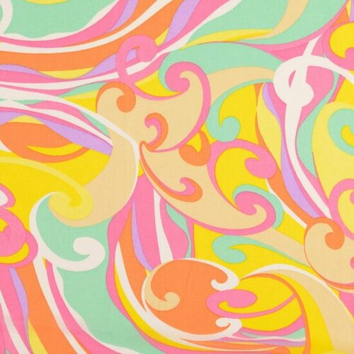 Coupon 0.8m - Chiffon - Vormen - Multicolor Coupon 0.8m - Chiffon - Vormen - Multicolor