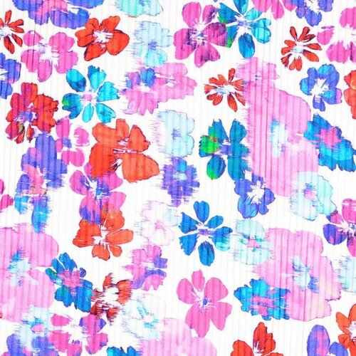 Rib Jersey - Bloemen - Multicolor Rib Jersey - Bloemen - Multicolor