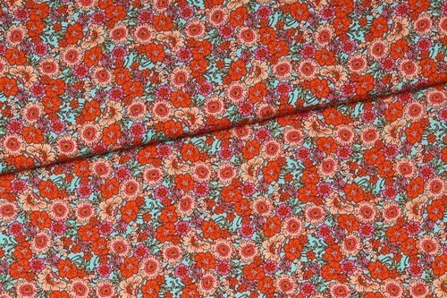 Coupon 1m - Viscose - Little Flowers - Lichtblauw Coupon 1m - Viscose - Little Flowers - Lichtblauw