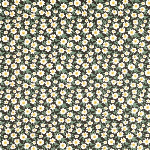 Poplin - Little Flowers - Zwart Poplin - Little Flowers - Zwart