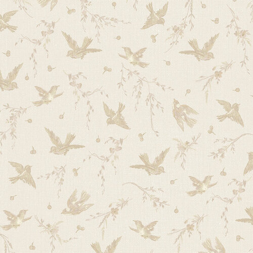 Katoen - Cream Birds - Ecru Katoen - Cream Birds - Ecru