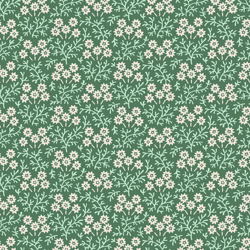 Katoen - Dark Green Trailing Flowervine - Donkergroen Katoen - Dark Green Trailing Flowervine - Donkergroen