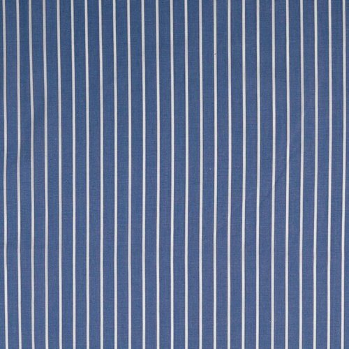 Katoen - Witte Streepjes - Jeansblauw Katoen - Witte Streepjes - Jeansblauw