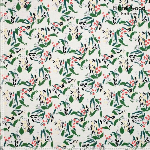 Jacquard - Leaves - Ecru Jacquard - Leaves - Ecru