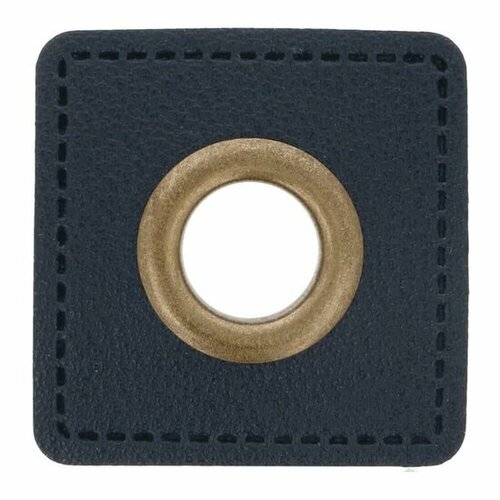 Nestels op blauw skai-leer - 8mm - Brons