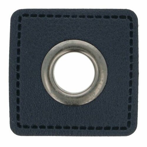 Nestels op blauw skai-leer - 8mm - Oudzilver