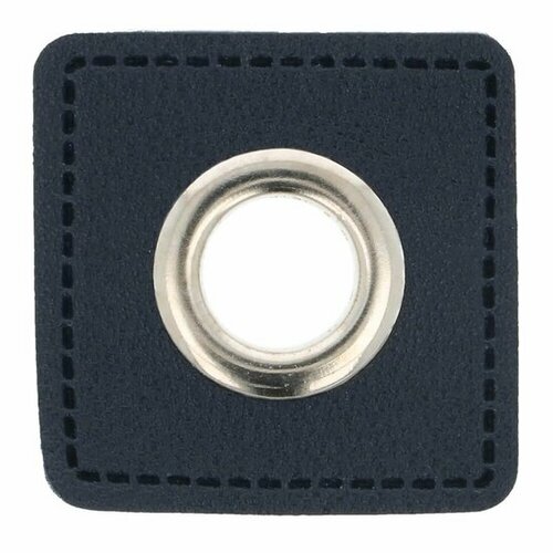 Nestels op blauw skai-leer -  8mm - Zilver