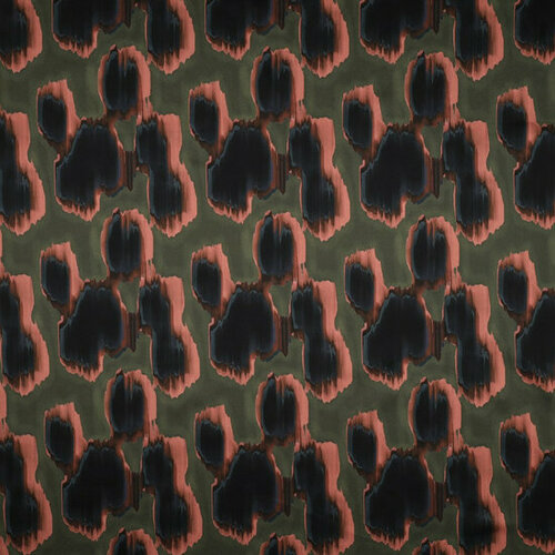 Katoen Satijn - Animal Skin - Legergroen Katoen Satijn - Animal Skin - Legergroen