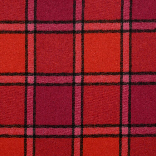 Mantelstof - Check - Cerise Mantelstof - Check - Cerise