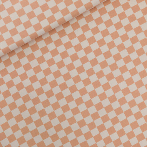 French Terry - Checkers - Wolkwit-Perzikparfait (SYAS) French Terry - Checkers - Wolkwit-Perzikparfait (SYAS)