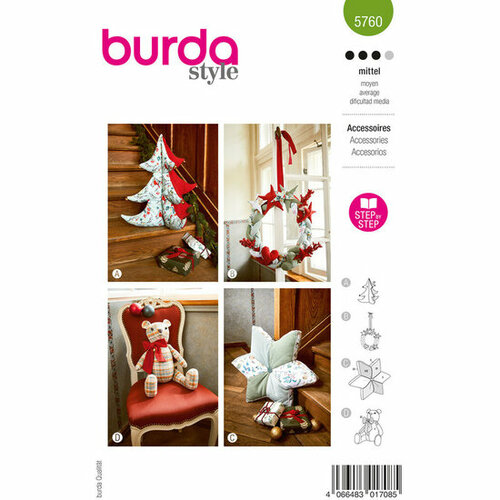 Burda Patroon 5760 - Kerstaccessoires