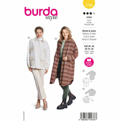 Burda Patroon 5794 - Mantel en Jas