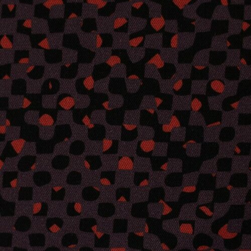 Viscose Twill - Fall Grids - Paars Viscose Twill - Fall Grids - Paars