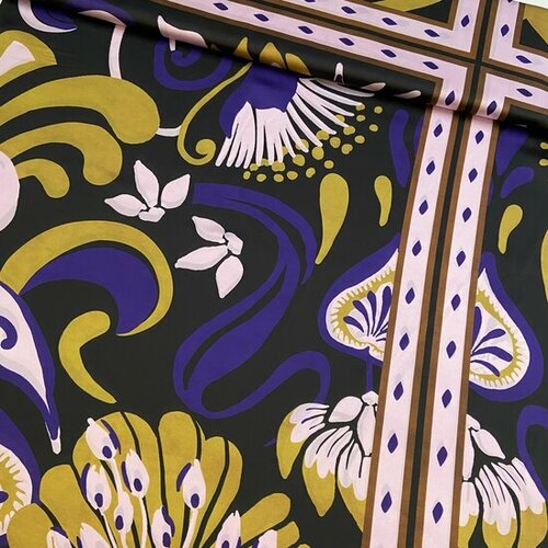 Satijn - Flower Panel - Zwart Satijn - Flower Panel - Zwart