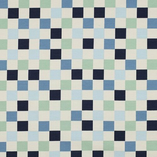 Jersey - Blocks and Whales - Blauw-Groen-Ecru Jersey - Blocks and Whales - Blauw-Groen-Ecru