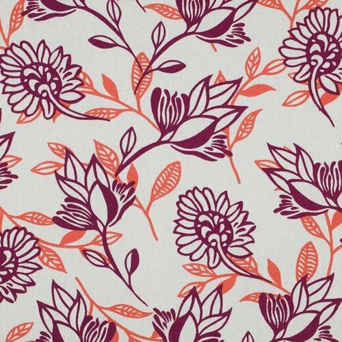 Viscose Linnen - Flowers - Wit Viscose Linnen - Flowers - Wit