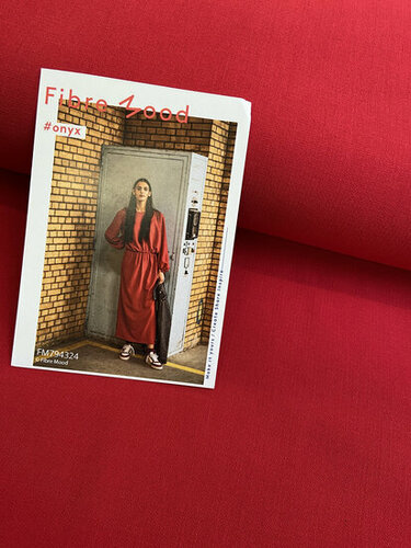 Coupon 0.9m - Double Crepe - Uni - Rood Coupon 0.9m - Double Crepe - Uni - Rood