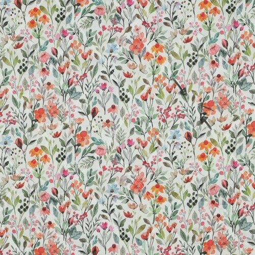 Katoen Quilted - Flowers - Ecru Katoen Quilted - Flowers - Ecru