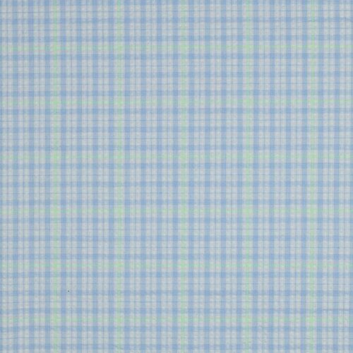 Seersucker - Checks - Lichtblauw-Neon Groen Seersucker - Checks - Lichtblauw-Neon Groen