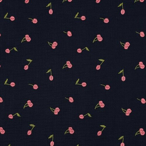 Tetra - Embroidery Cherries - Navy Tetra - Embroidery Cherries - Navy