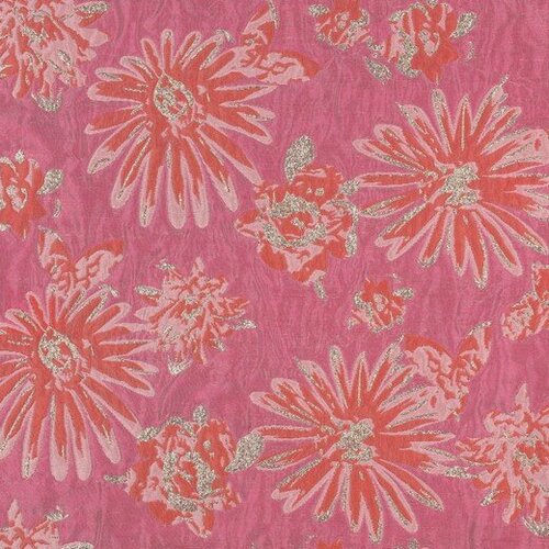 Jacquard - Flowers - Roze-Oranje Jacquard - Flowers - Roze-Oranje
