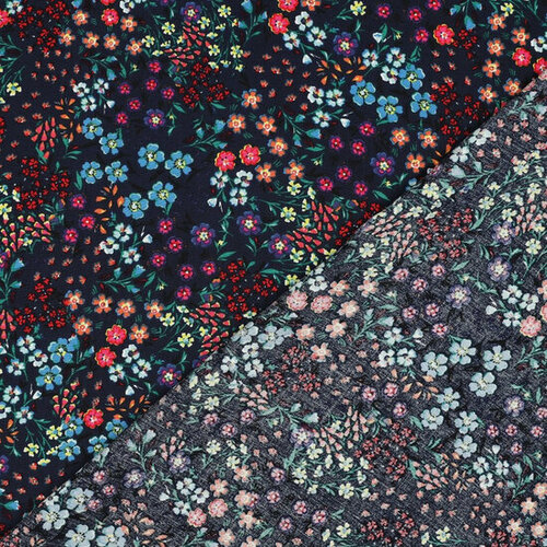 Viscose - Little Flowers - Navy Viscose - Little Flowers - Navy