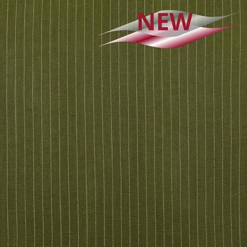 Viscose Linnen - Krijtstreep - Olijfgroen Viscose Linnen - Krijtstreep - Olijfgroen
