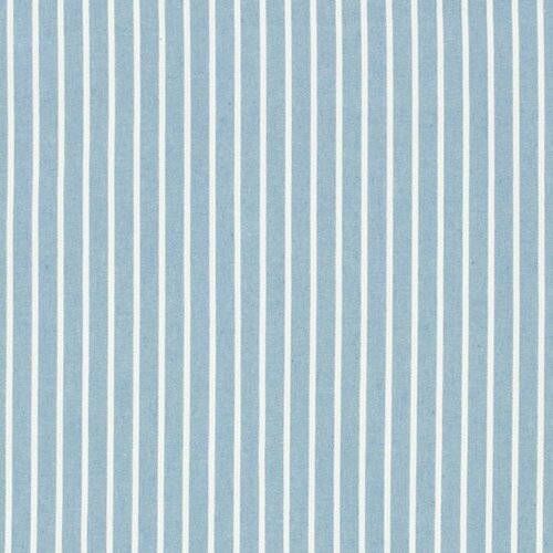Coupon 0.65m - Chambray Katoen - Strepen - Lichtblauw Coupon 0.65m - Chambray Katoen - Strepen - Lichtblauw