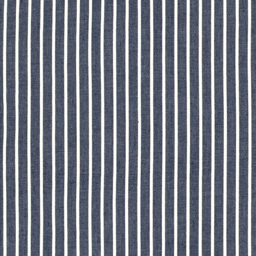 Chambray Katoen - Strepen - Marine Chambray Katoen - Strepen - Marine