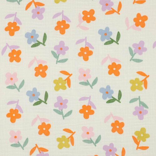 Coupon 0.7m - Tetra - Flowers - Ecru Coupon 0.7m - Tetra - Flowers - Ecru