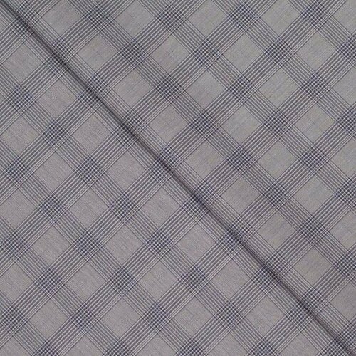 Stretch Katoen - Check - grijs - blauw Stretch Katoen - Check - grijs - blauw