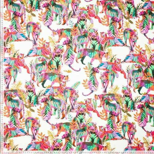 Viscose - Tijgers - Wit