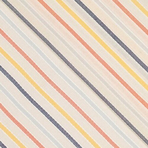 Katoen Viscose - Colorful Stripes - Ecru Katoen Viscose - Colorful Stripes - Ecru