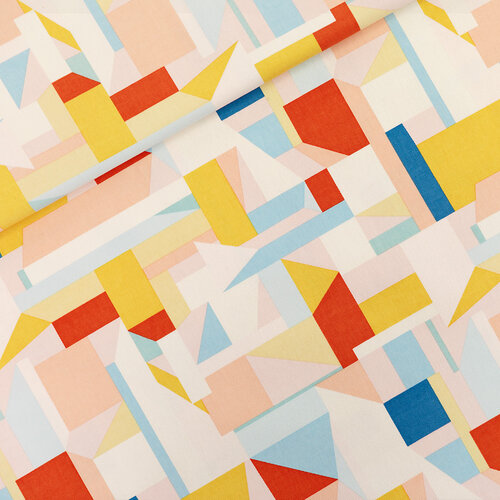 Canvas Gabardine Twill - Cubistics - Gebroken Wit (SYAS) Canvas Gabardine Twill - Cubistics - Gebroken Wit (SYAS)