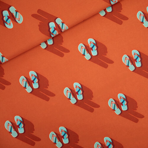 French Terry - Flip Flops - Puffins Bill Rood (SYAS) French Terry - Flip Flops - Puffins Bill Rood (SYAS)