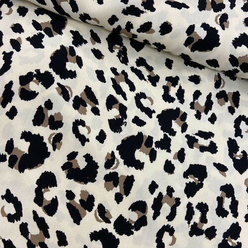 Viscose - Luipaardprint - Ecru Viscose - Luipaardprint - Ecru