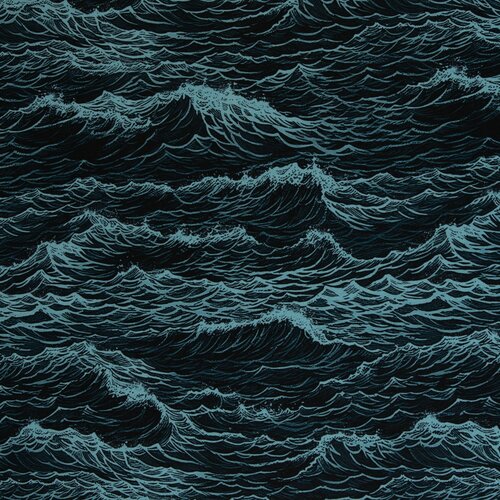 Jersey - Ocean Waves - Zwart Jersey - Ocean Waves - Zwart
