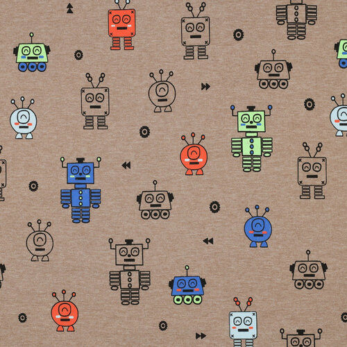 Jersey - Neon Robots - Beigebruin Jersey - Neon Robots - Beigebruin