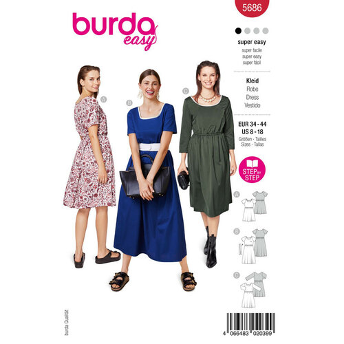 Burda Patroon 5686 - Jurk